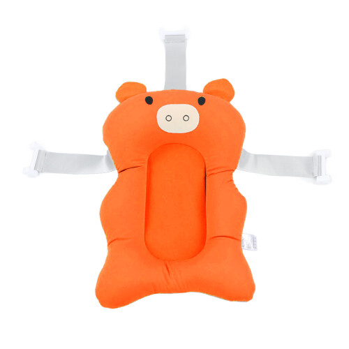 Baby Float Bath Support Cushion, Adjustable Soft Orange Pillow 1