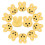 Rabbit-shaped resin buttons yellow 12 pcs 6