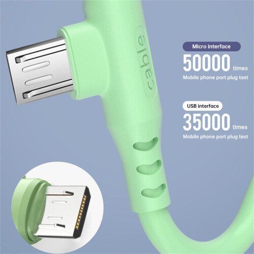 Καλώδιο γρήγορης φόρτισης USB-C 90 δεξιάς γωνίας, πλεγμένο καλώδιο σιλικόνης 3A, 2