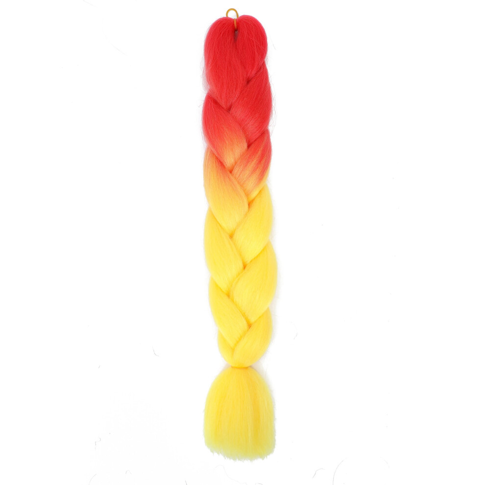 6-Pack 100g Each 24-Inch Premium Heat-Resistant Synthetic Braiding Hair, Versatile for Twist & Crochet Braids, Women's Hair Extensionsï¼Red to Yellow