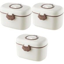 3Sets Baby Melkpoeder Box Wit Lichtgewicht Hygiënische Formuleverdeler