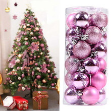 24PCS 40mm Multi-Color Electroplated Christmas Ball Ornaments, Plastic Hanging Baubles for Xmas Tree Home Party Decor