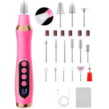 Draadloze nagelfrees, geluidsarm, 360 LED-verlichting, 6 snelheden, voor dikke nagels en nagriem – compatibel met teennagelslijpers