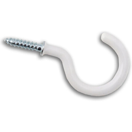 Cup Hooks - White Plastic Coated 19mm (3/4 Inch) (Qty 100) 1