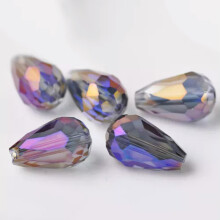 10 piezas de cuentas de cristal facetadas en forma de lágrima de 18x12 mm, lote al por mayor - 117# Color púrpura