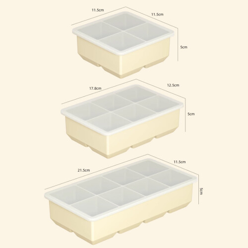 Stackable Large Ice Cubes Maker Silicones Tray Freezers Safe Flexible Ice Molds For Refrigerator Space Saving Storage 2