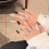 (M) Elegant Black White Almond False Nails for DIY 7