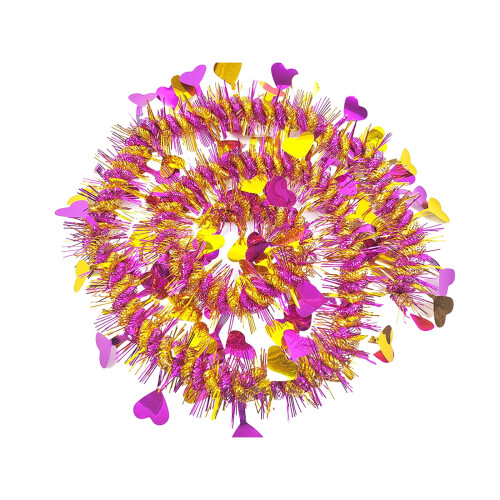 Hjerteformet konfettibånd 200 cm rosa