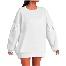 Women's Trendy Crew Neck Sweatshirts, No Hood, Comfort Colors – White L, Compatible with All Casual Styles