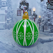 Boules de Noël gonflables de 60 cm (1,96 pi) - Décorations gonflables de Noël d'extérieur - Boule de Noël gonflable en PVC épais de 60 cm (24