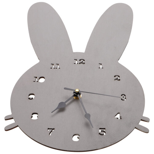 Wall Clock Grey Wood Plastic Modern 13.6 x 8.7 in 1 Pack 1