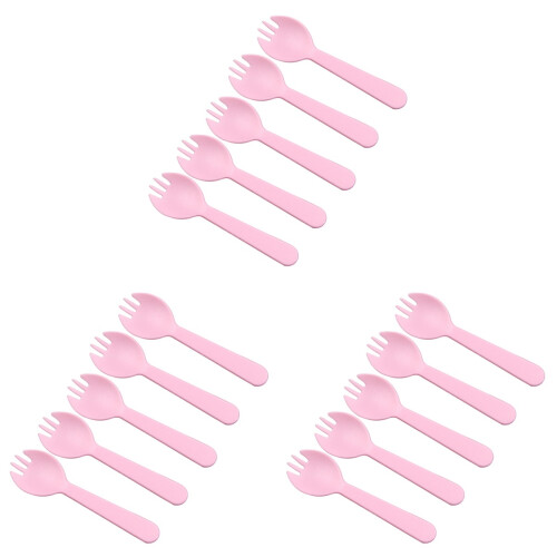 300Pièces Couverts Rose 2-En-1 Fourchette Jetable