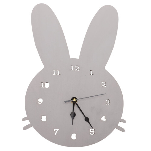Wall Clock Grey Wood Plastic Modern 13.6 x 8.7 in 1 Pack 2