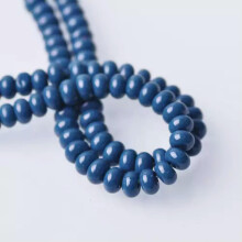 100 Stück 6 mm x 4 mm beschichtete Rondelle-Glasperlen, lose, Großhandelspackung – Tiefblau