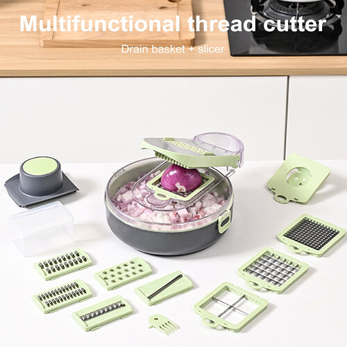 Stainless Steel Vegetable Chopper with Drain Function, BPA-Free, Easy Clean – Compatible with All Kitchen Use 2