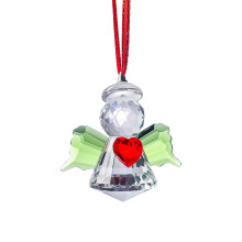 Crystal Angel of Love Glass Ornament Green 1 pc
