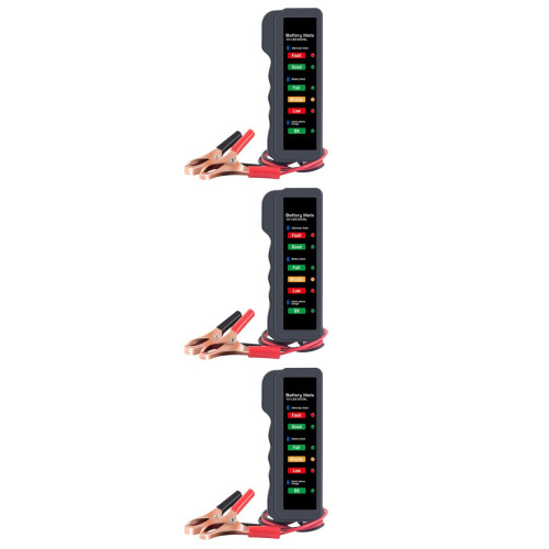 3Pièces Contrôleur Batterie Auto Rouge Usage Durable 12V