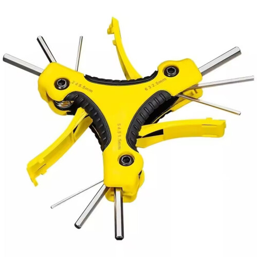 (140 mm) Hex Key Set - Foldable, Chrome Vanadium Steel Tool Kit 1
