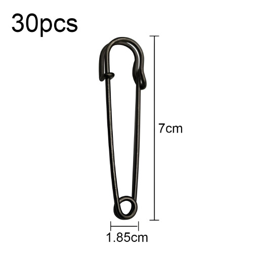 Black Large Safety Pins 30 Pcs 1