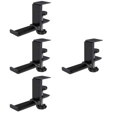 4Pièces Support Casque En Aluminium Pliable Noir Pour Bureau