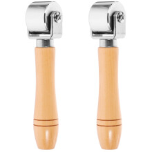 2Pièces Rouleaux Pressage Bois Main Pour Cuir Artisanat