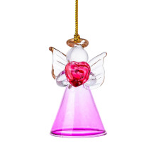 Little Angel Glass Pendant Purple Crystal Decor