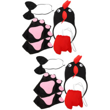 2Ensembles Déguisement Enfant Poulet Noir Bandeau Fête