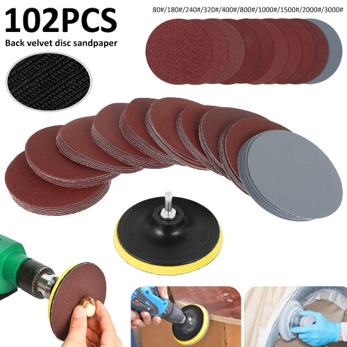 Willstar Sanding Discs 125mm 102PCS 80-3000 Grit 2