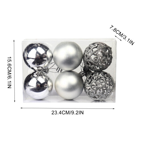 Christmas Balls Navy Blue Shatterproof 6 Pcs 1