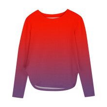 Kids' Long Sleeve Gradient Slimming Tunic Tee, Crew Neck with Slit – Compatible with 2025 Kids' Fashion