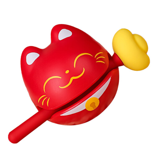 1Ensemble Jouet Musical Percussion Bois ABS Chat Rouge Décor Bureau