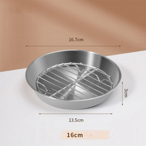 Stainless Steel Round Baking Pan With Cooling Rack For Roasting And Baking 1
