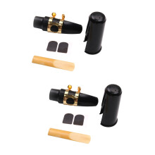 2Sets Alto Sax Mondstuk Met Plastic Kap En Metalen Voor Beginners