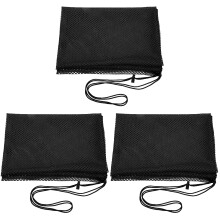 3St Zwarte Trekkoord Mesh Tas Voor Sportuitrusting En Ballen