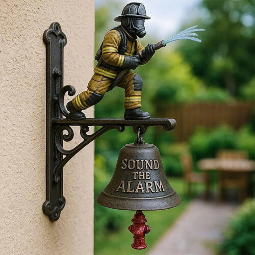 Firefighter Commemorative Doorbell Hydrant Design Metal 1
