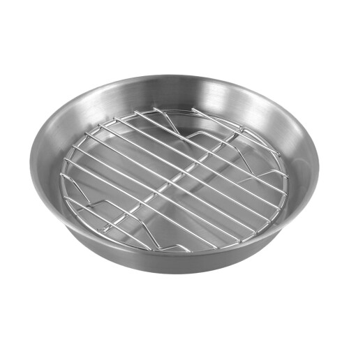 Stainless Steel Round Baking Pan With Cooling Rack For Roasting And Baking 2