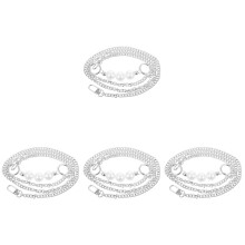 4Pièces Bandoulière Perles Imitation Argentée Pour Sac À Main