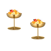 2Pièces Verres À Glace En Acier Inoxydable Pied Haut