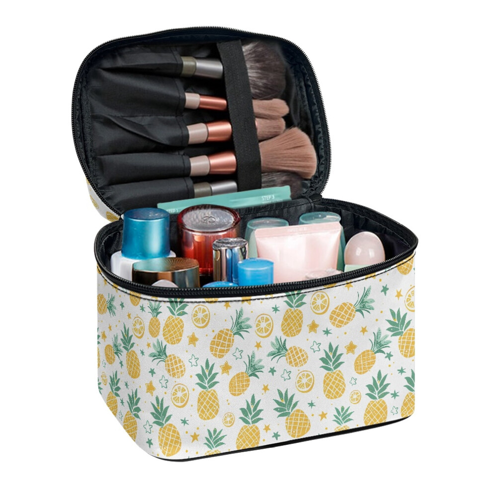 Portable Makeup Case Pineapple Design 8.86 x 6.5 x 5.9