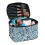 Women's Travel Makeup Bag Organizer Blue Floral Pattern 1
