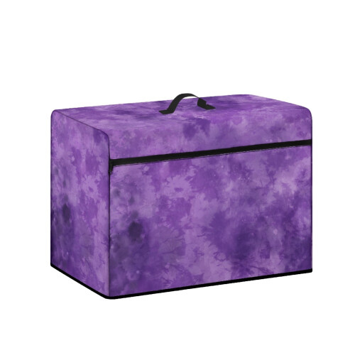 Purple Tie-Dye Sewing Machine Cover with Handle and Zipper