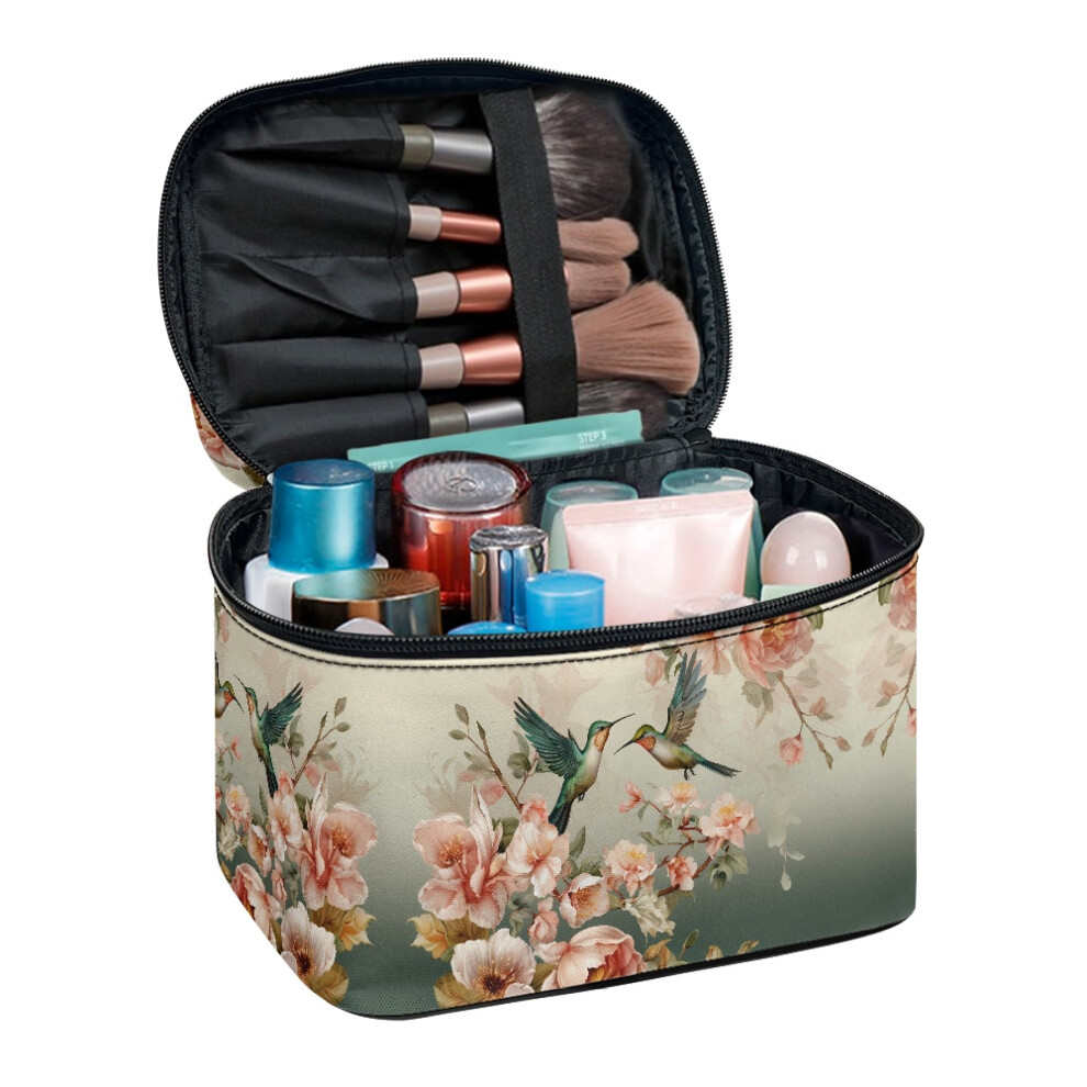 Makeup Bag with Brush Slots for Women Travel Organizer