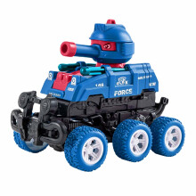 Shooting Tank Car Toy Battle Car with Turret and Shooting Button Collision Deformation Allterrain Vehicle Die Toy for Birthday Gifts