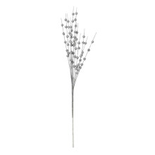 Artificial Berry Stems Silver Glitter 17 Inch