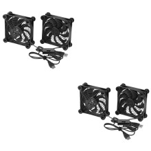 2St Set-Top Box Radiator Fan USB Stil Zwart Router