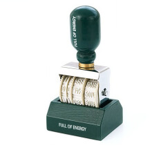 Roller Date Stamp, Retro Date Stamper, Date Stamper Inking Day Month Year, with Wooden Handle & Base, for DIY Craft Card Making Planner Scrapbooking