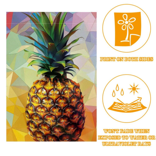 Drapeau de jardin géométrique ananas double face 28 x 40 pouces 1
