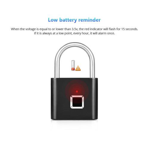 Smart Padlock O11 Zinc Alloy Fingerprint Lock 46mm Width 2