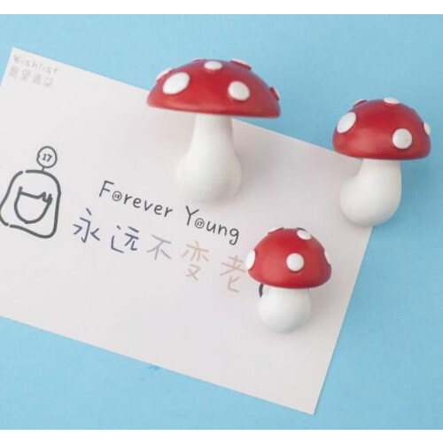 3D Red Mushroom Refrigerator Magnets 3 Sizes 1
