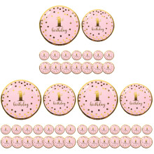 48St Papieren Bordjes Roze Baby 1 Jaar Verjaardag Partyservies